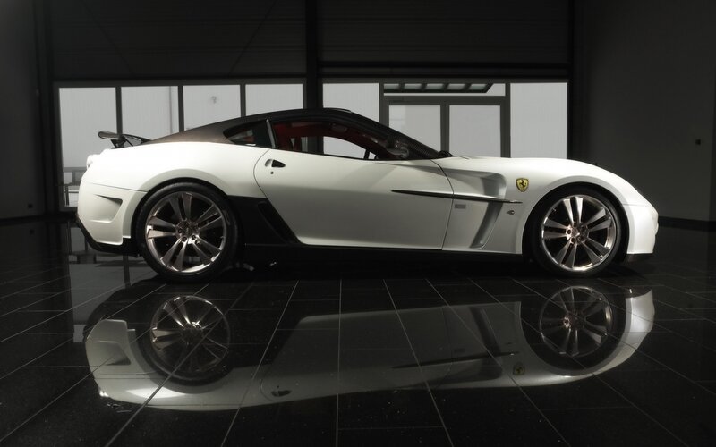 White Ferrari Sports Car — Dramatic