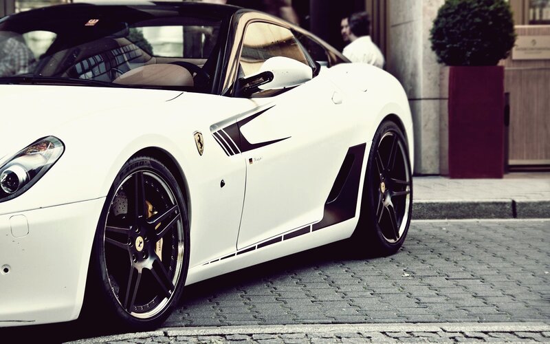 White Ferrari Sports Car — Urban, Afternoon, Photograph, Man