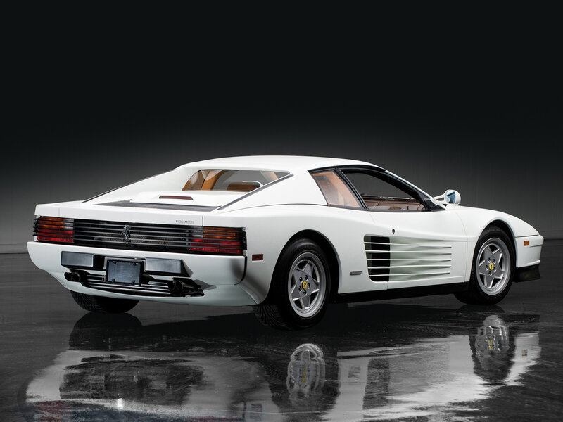 White Ferrari Testarossa — Dramatic, Photograph