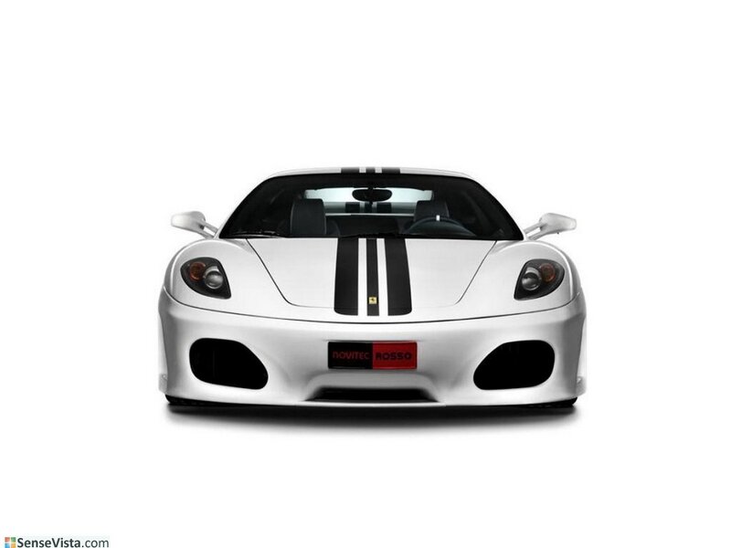 white ferrari with black stripes