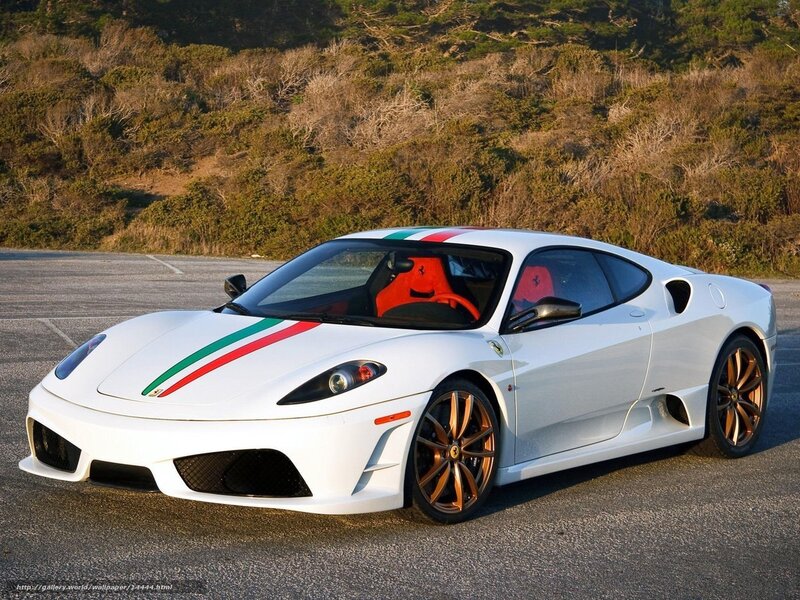 White Ferrari with Italian stripes