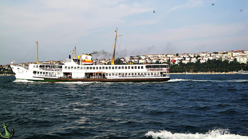 White Ferry Boat — Blue, Calm, Afternoon, Photograph