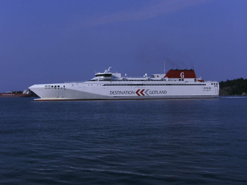 White Ferry Ship — Blue, Serene