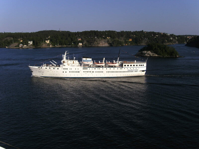 White Ferry Ship — Blue