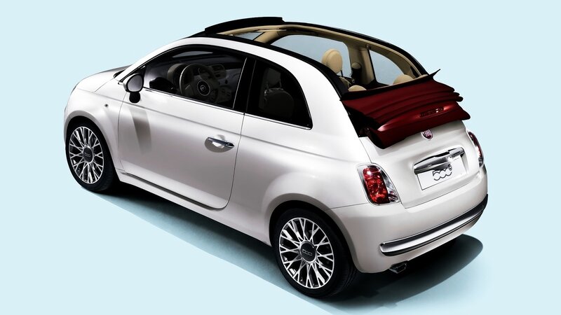 white fiat 500 cabriolet