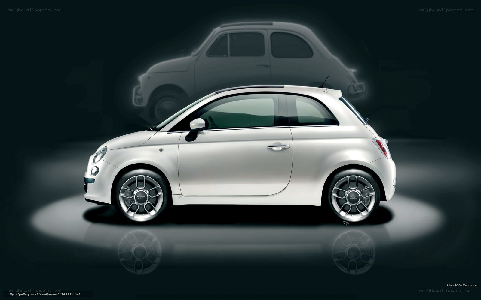 White Fiat 500 car