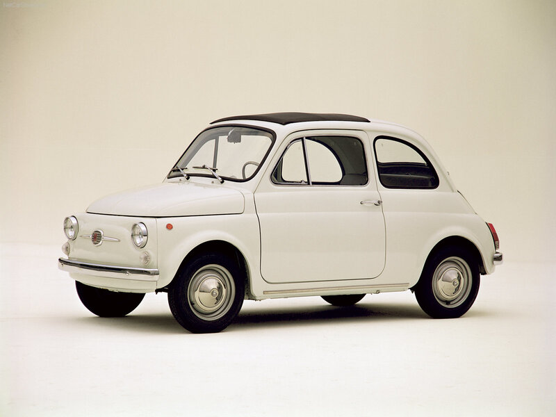 White Fiat 500 Classic Car