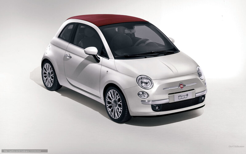 White Fiat 500 with red roof