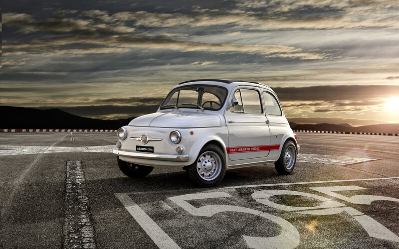 White Fiat Abarth 595