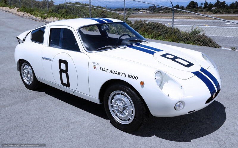 White Fiat Abarth race car