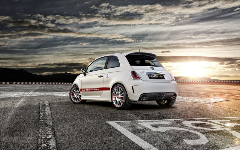 White Fiat Abarth
