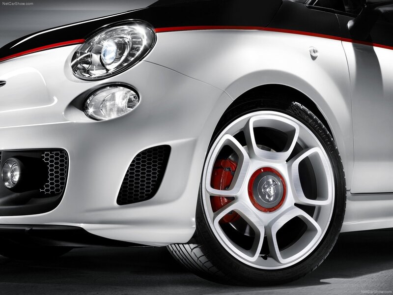 white fiat car front wheel