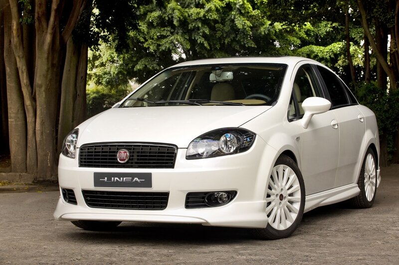 White Fiat Linea Car — Calm