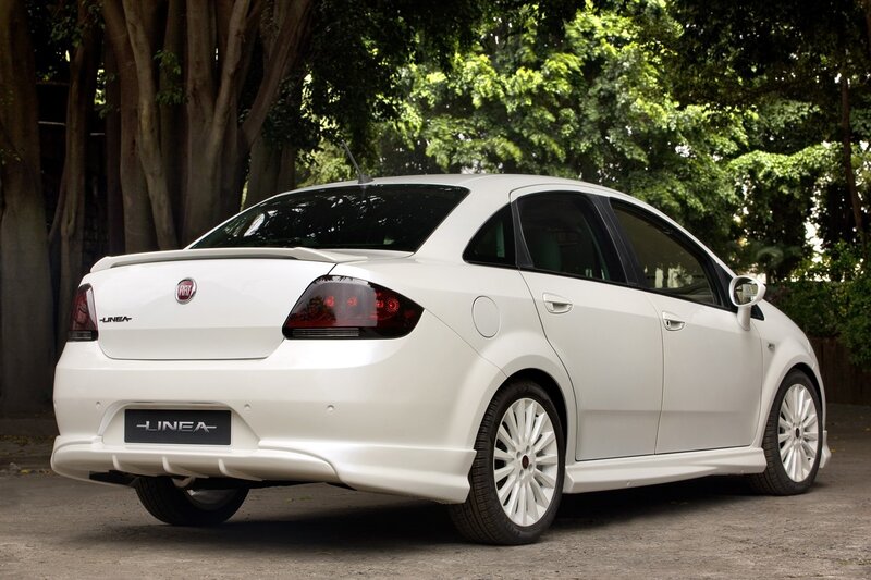 White Fiat Linea Sedan