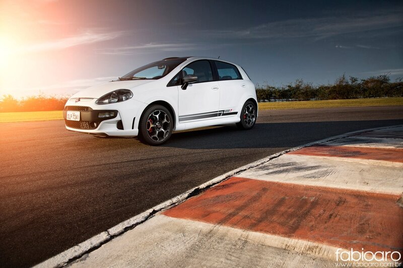 White Fiat on a racetrack