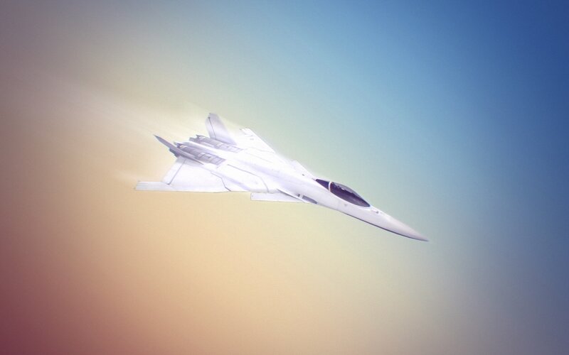 White Fighter Jet — Blue, Dynamic