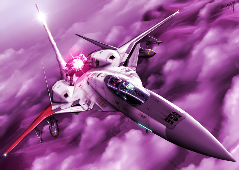 White Fighter Jet — Purple
