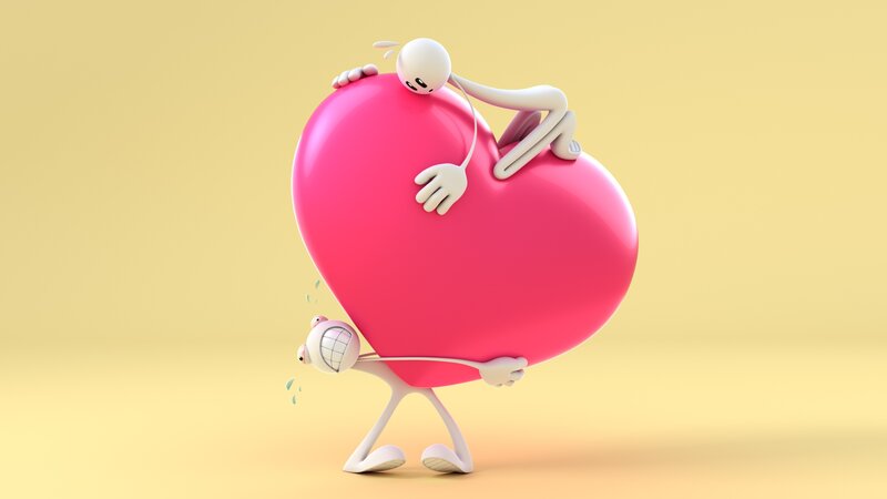 White Figure Hugging Heart