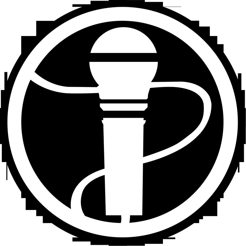 white figure in black circle