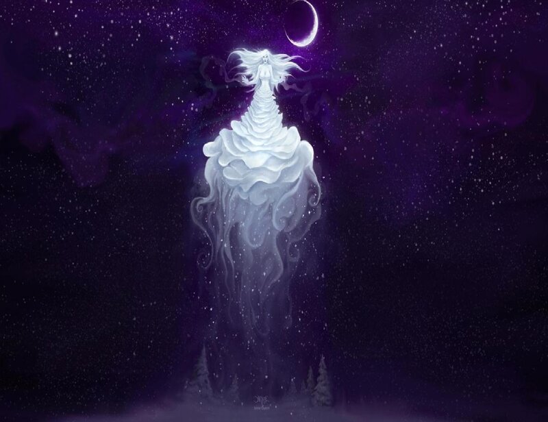 White Figure in Night Sky