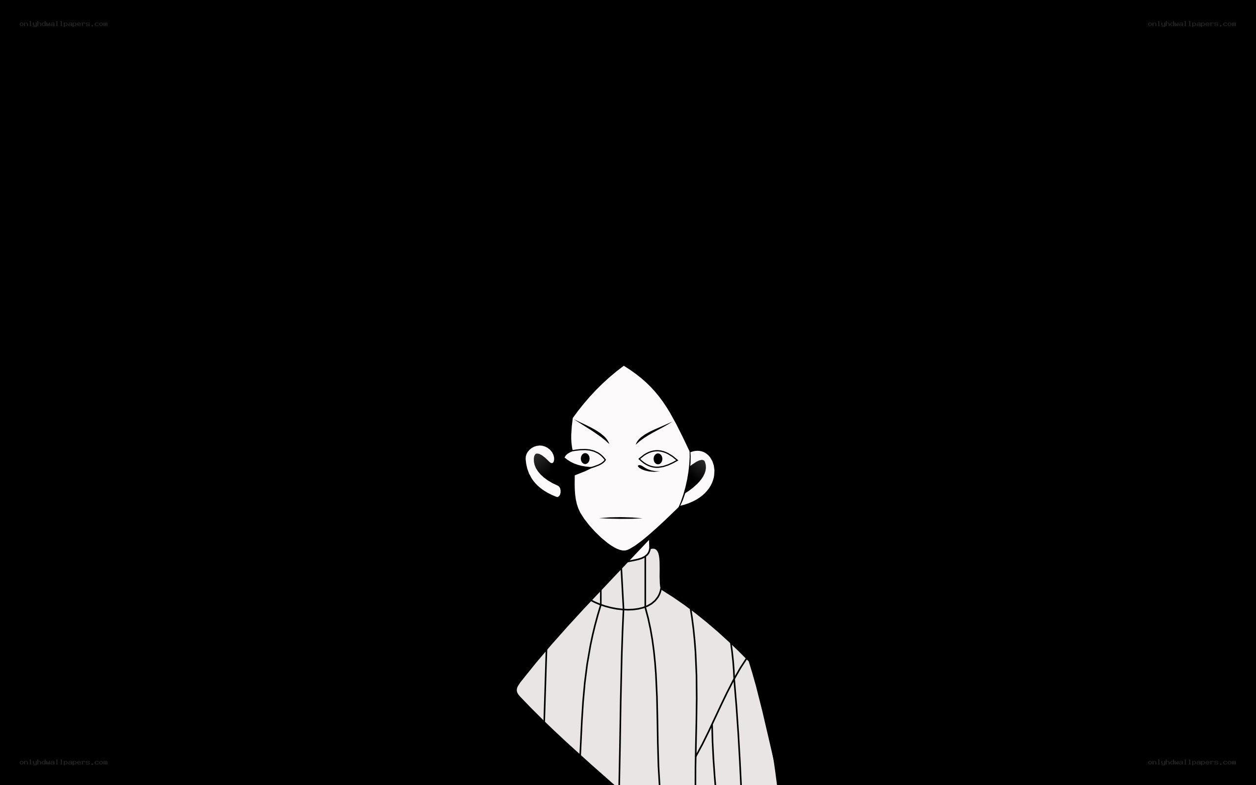 white figure on black background
