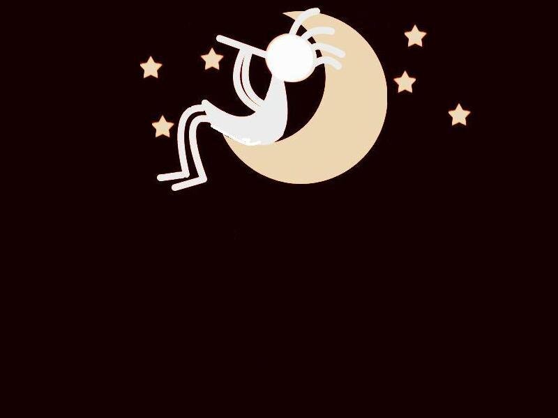 White Figure on Crescent Moon