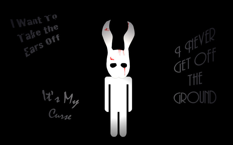 white figure with blood-stained mask