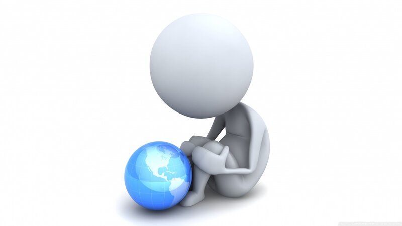 White Figure with Globe