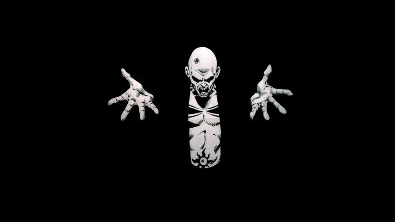 white figure with outstretched hands
