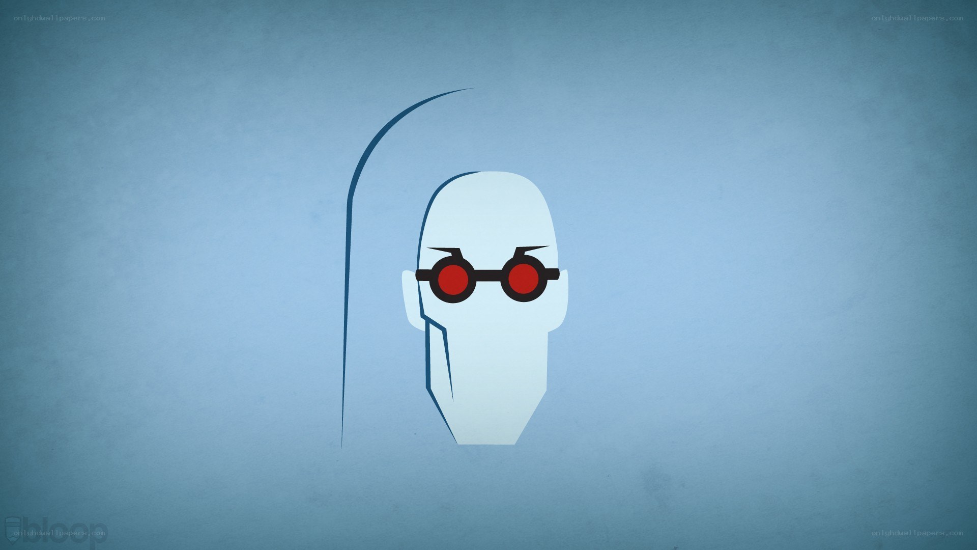 white figure with red glasses