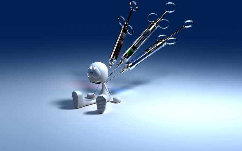 White Figure with Syringes — Silver
