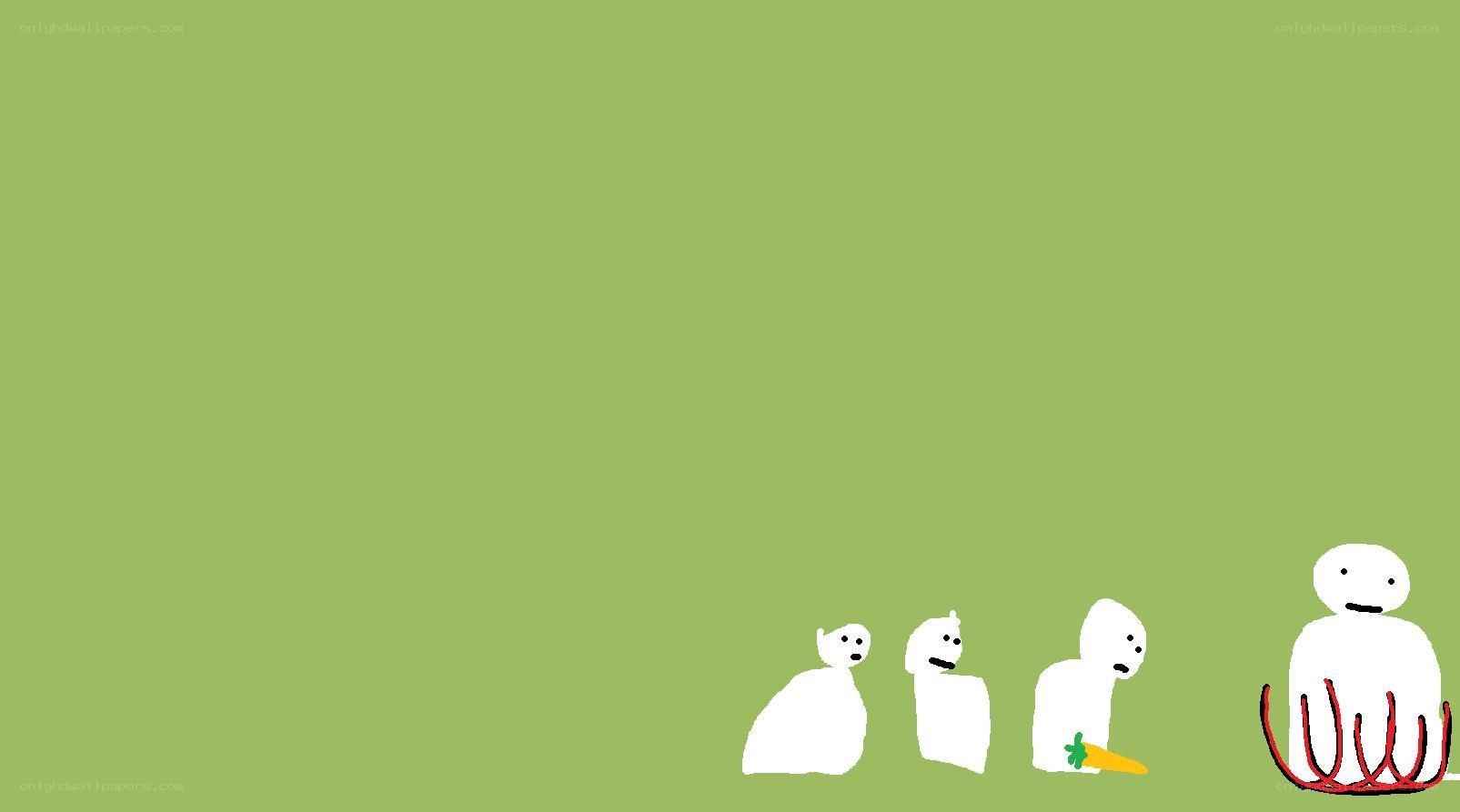 white figures on green