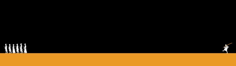 White Figures on Orange Ground
