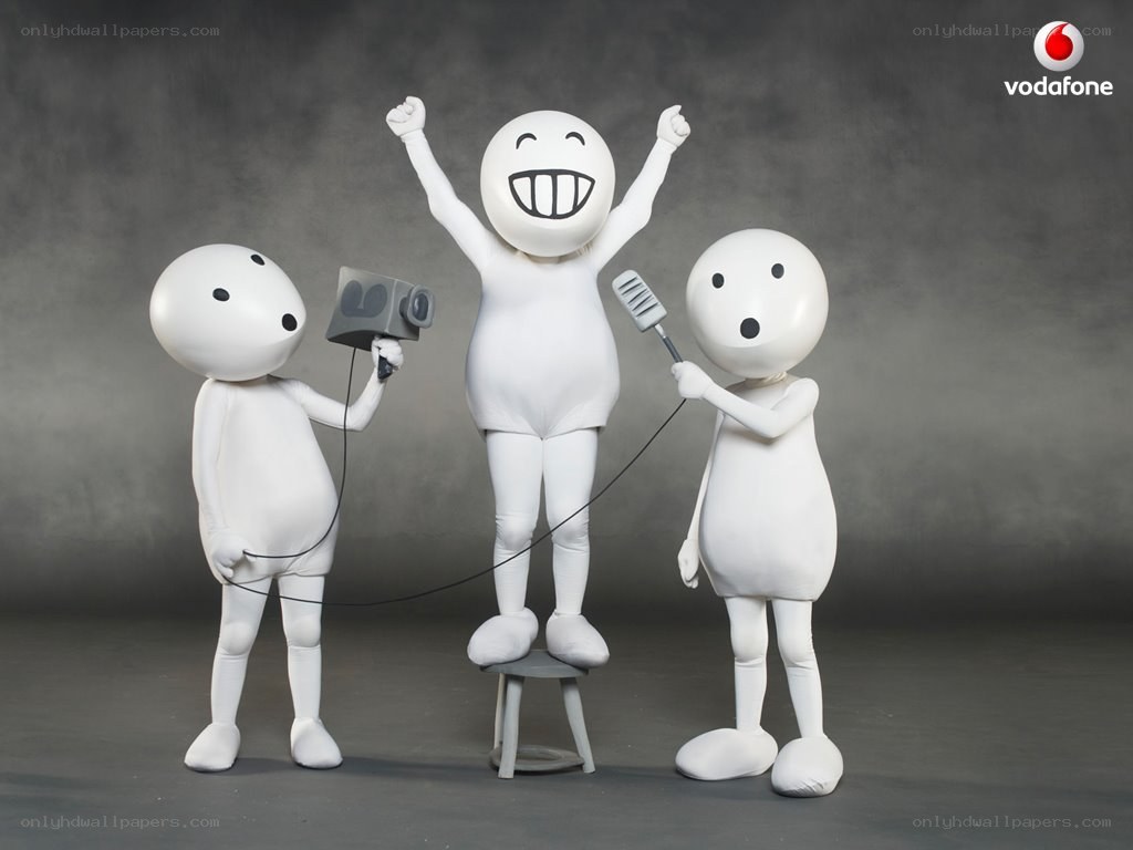 White figures with camera and microphone