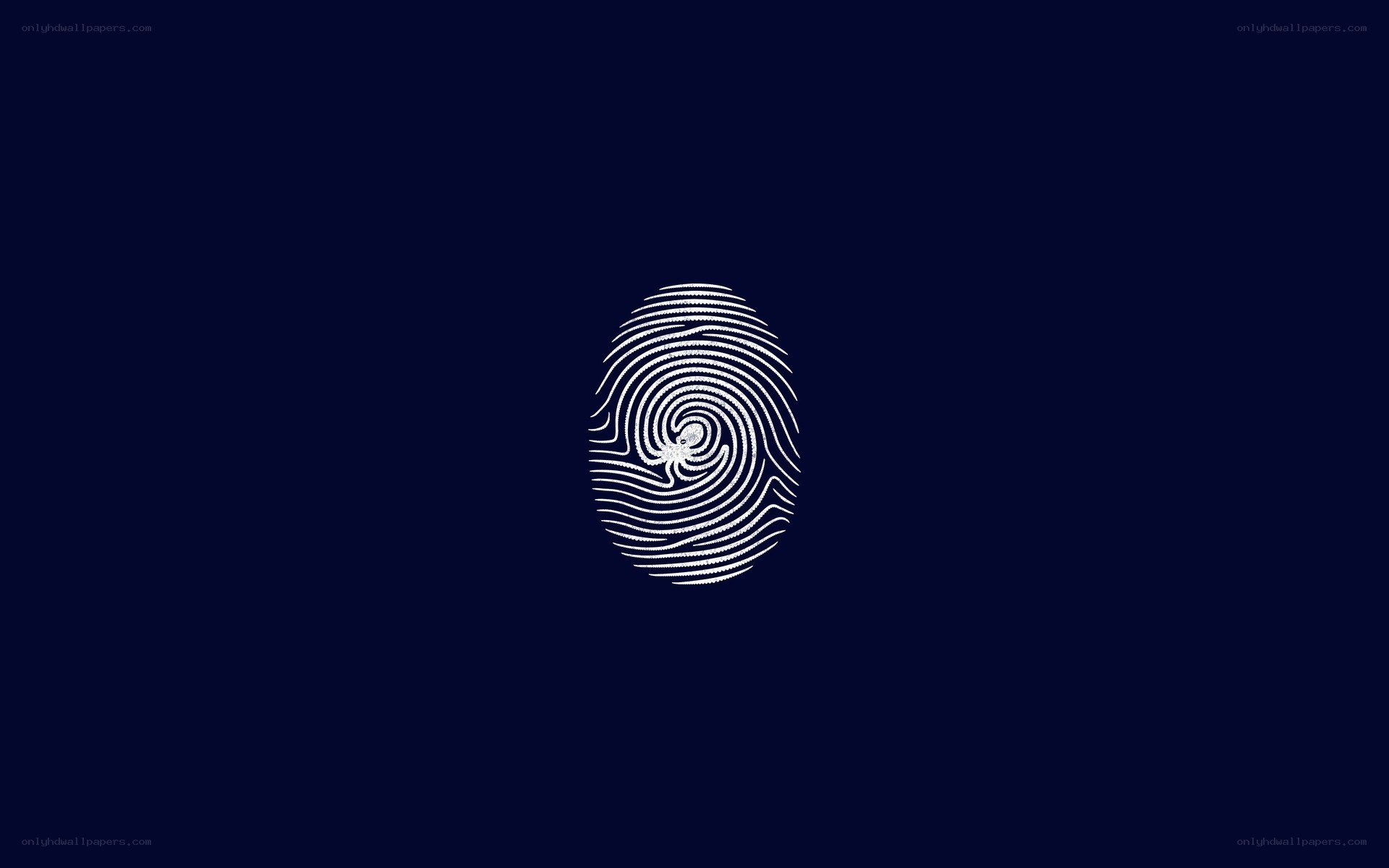 white fingerprint on dark blue