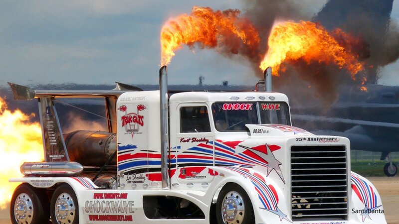 White Fire-breathing Truck