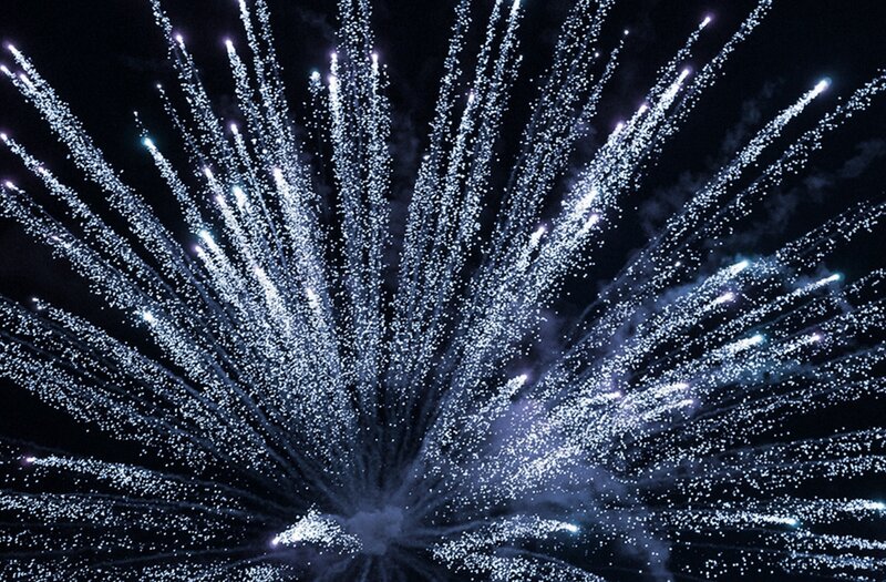 White Fireworks Display — Dramatic