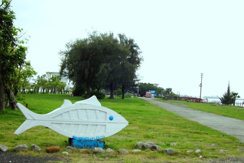 White Fish Sculpture — Green