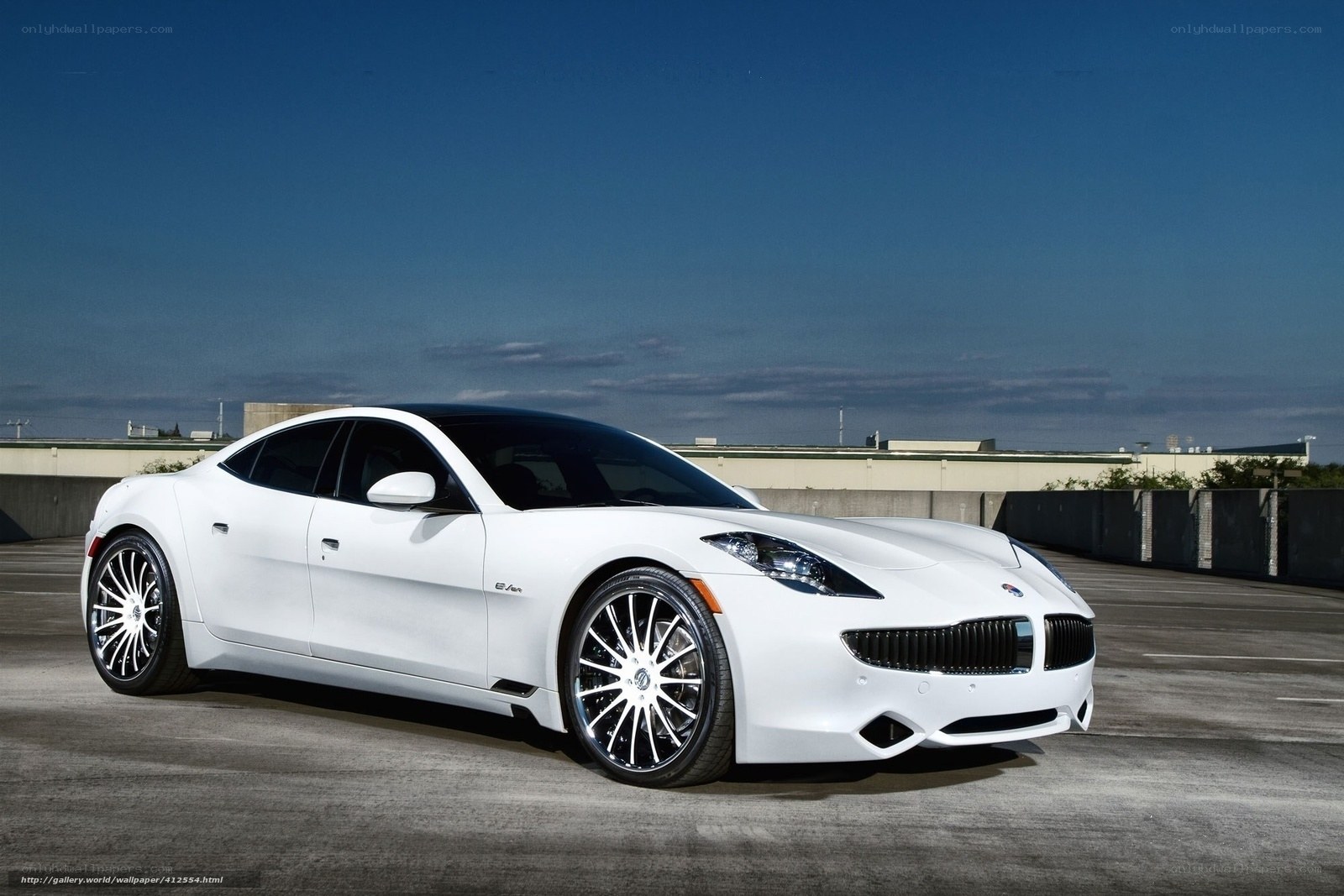 White Fisker Karma sports car