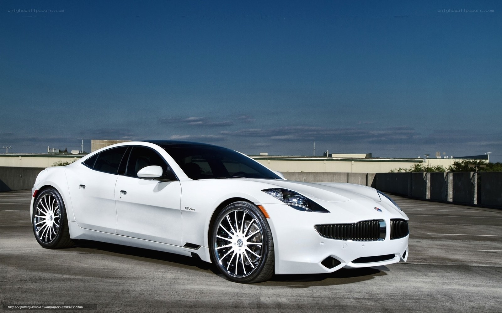 White Fisker Karma sports car
