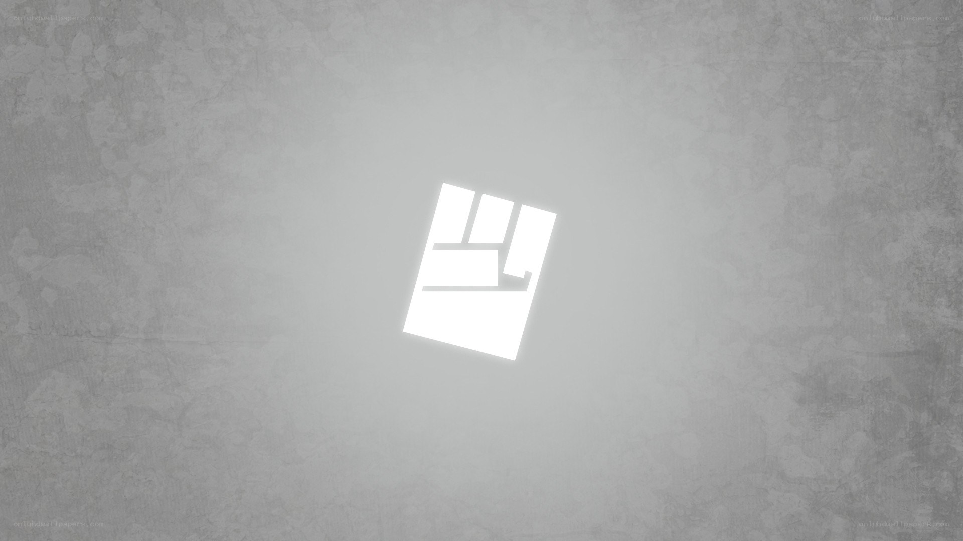 white fist logo on gray