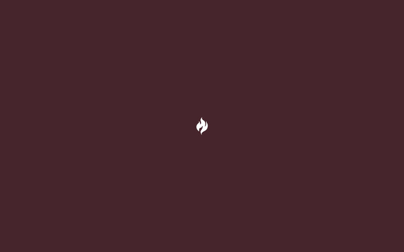 white flame icon on brown