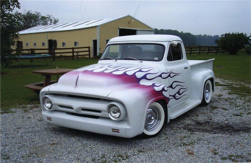 White Flame-painted Truck