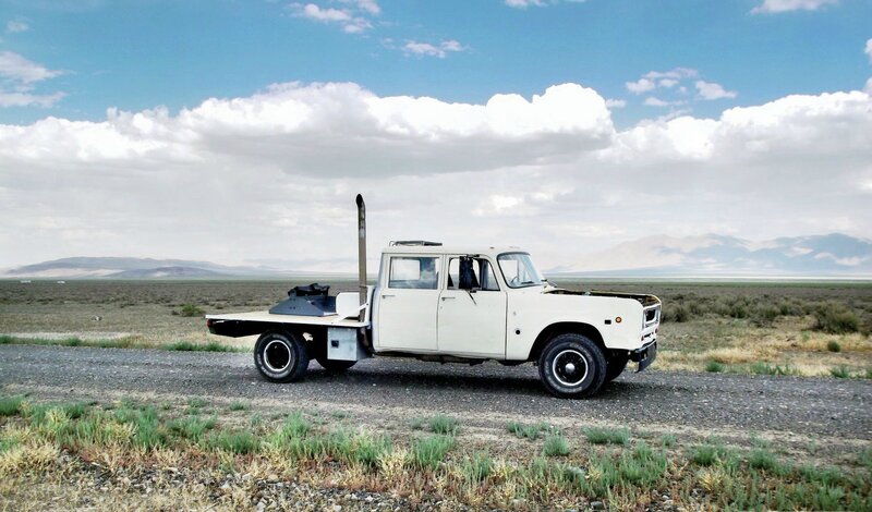 White Flatbed Truck — Serene