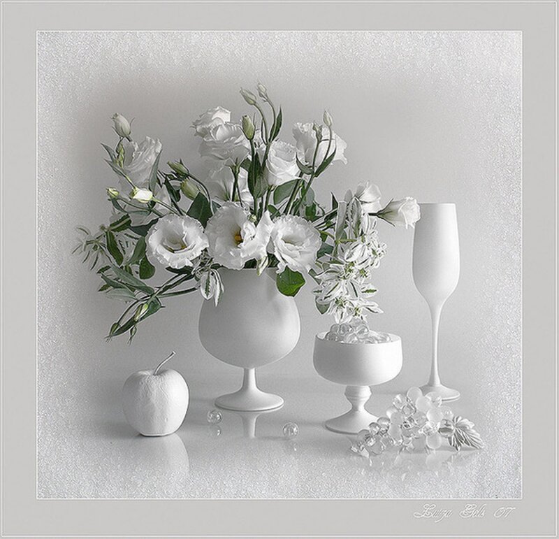 White Floral Arrangement — Serene, Photograph, Apple