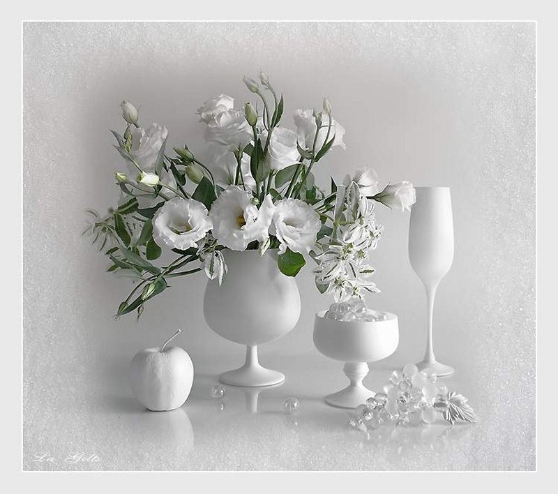 White Floral Arrangement — Serene, Photograph