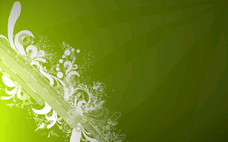 White Floral Design — Green, Calm