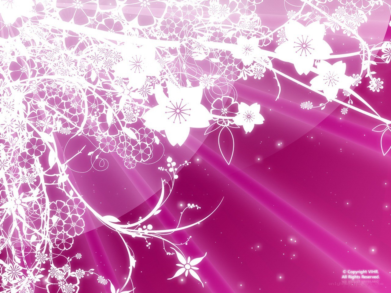 white floral design on purple