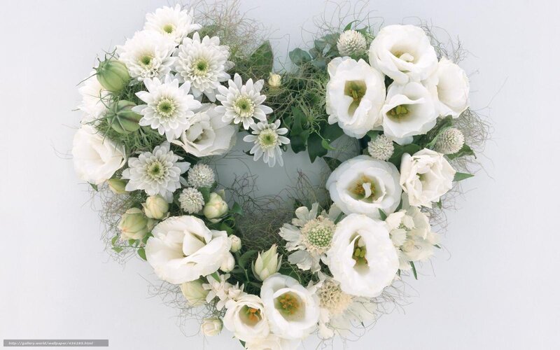 white floral heart wreath