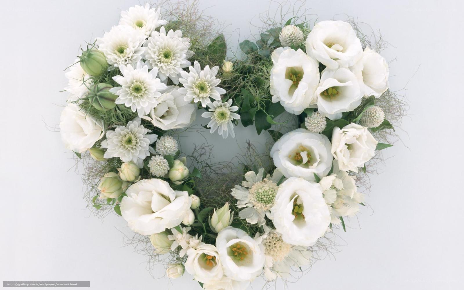white floral heart wreath